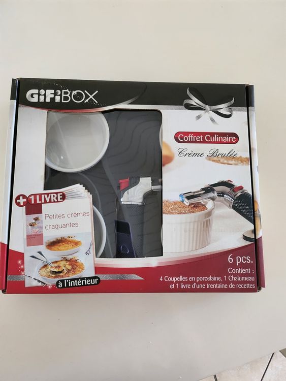 Coffret Crème Brûlée Lebrun - 4 Ramequins Porcelaine + Chalumeau Culinaire - Made In France