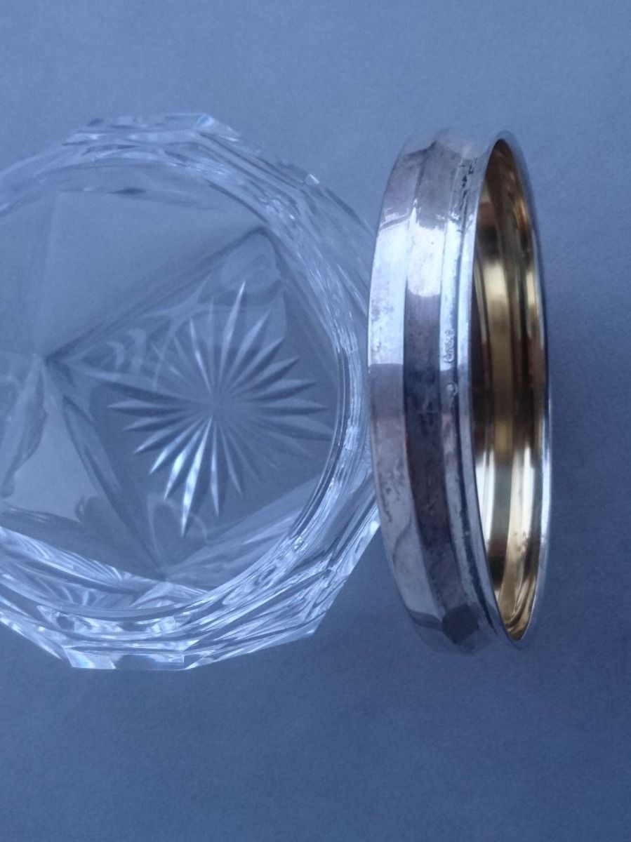 Flaconi: Glas Dose - Art Deco - 835 Silberdeckel – Usato da Winterthur venduto da avelotte 8