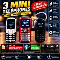 3 Mini-GSM 2G / Connexion par Bluetooth Dual-Sim