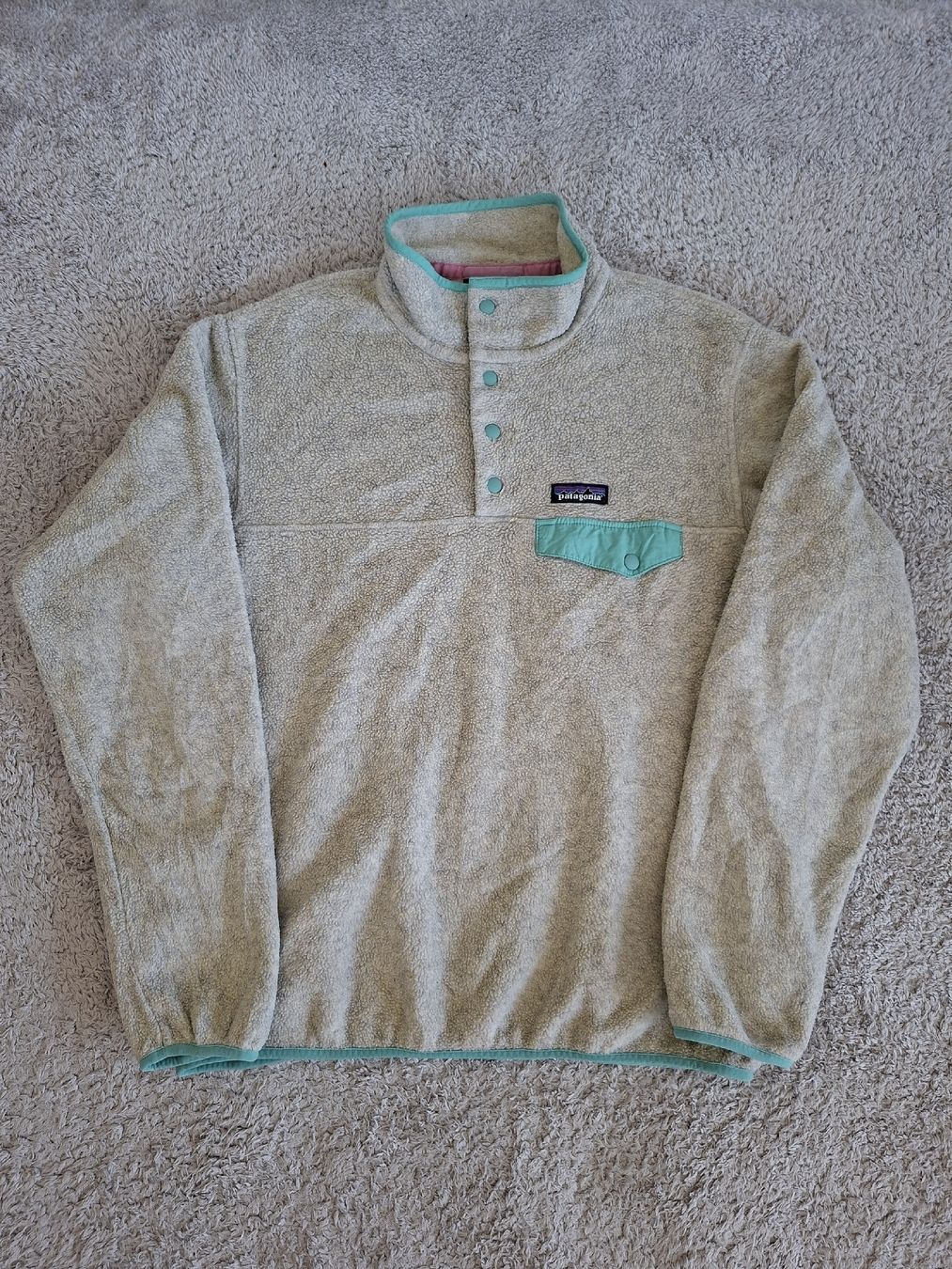 Patagonia Maglioni & Felpe: Pull Patagonia Synchilla beige et turquoise taille M – Usato da Renens VD venduto da ser_j2fn