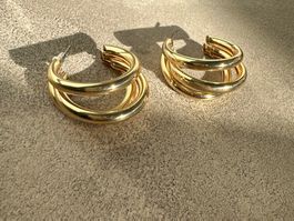 Ohrringe goldfarben mehrreihig neuwertig
