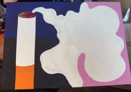 Gemälde "Zigarette danach" - Acryl auf Leinwand, Kunst 48