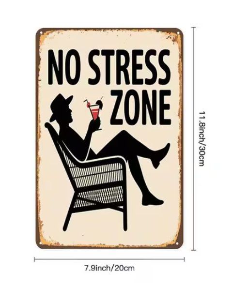 Schilder: Schild No Stress Zone – Neu und originalverpackt aus Gerlafingen von Tsuru 1