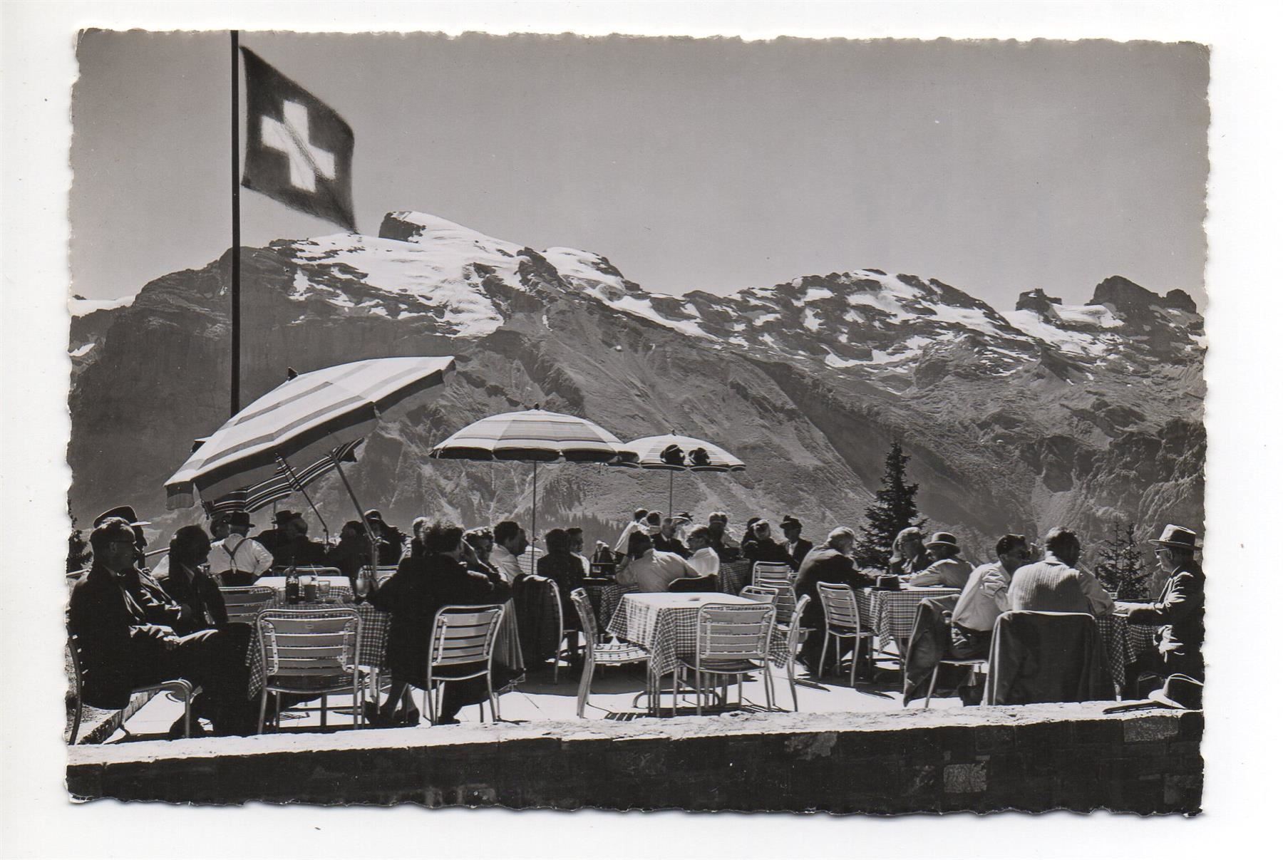 Cartoline postali: ENGELBERG Restaurant Ristis belebt – Usato da Jona venduto da philajona