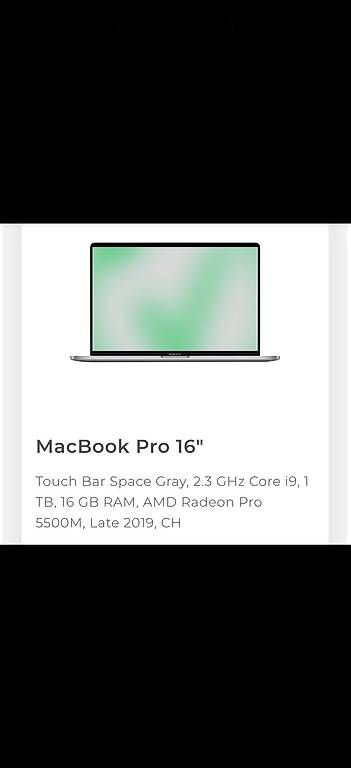 Notebook: MacBook Pro 16", Space Gray, 16 GB RAM – Usato da Vogelsang AG venduto da hannahlea 2