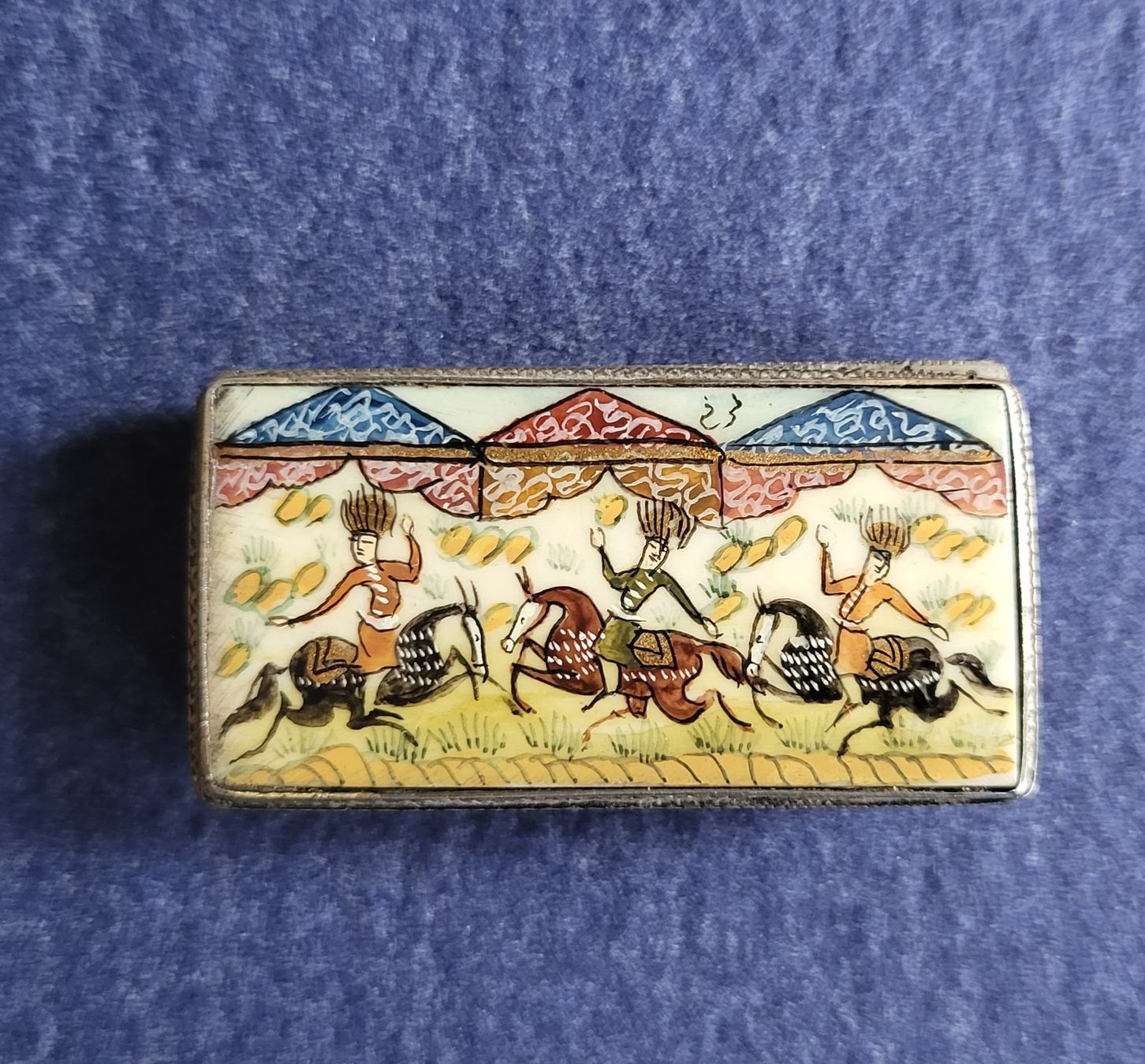 Zuckerdosen: Antike Silberdose 900 mit Emaille-Deckel – handbemalt – Gebraucht aus Brugg AG von Leona90