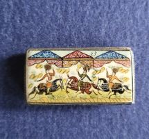 Antike Silberdose 900 mit Emaille-Deckel – handbemalt