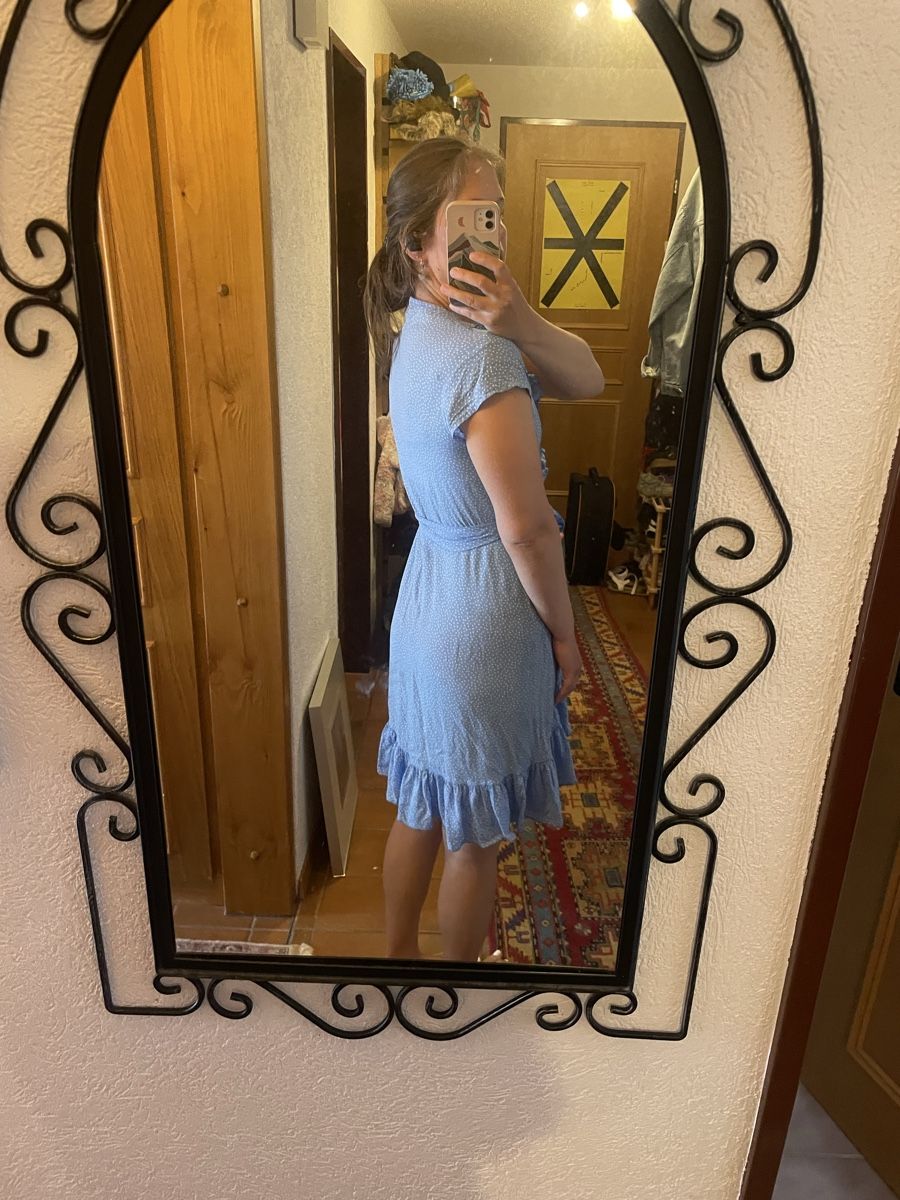 Vestiti: Wickelkleid hellblau Punkte Rüschen – Usato da Zermatt venduto da mar_f9v6 3