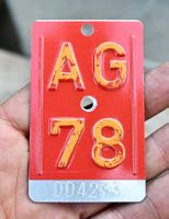 Velonummer AG von 1978 - Aargau - AG 78 - 4233