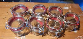 7 petits bocaux avec couvercle