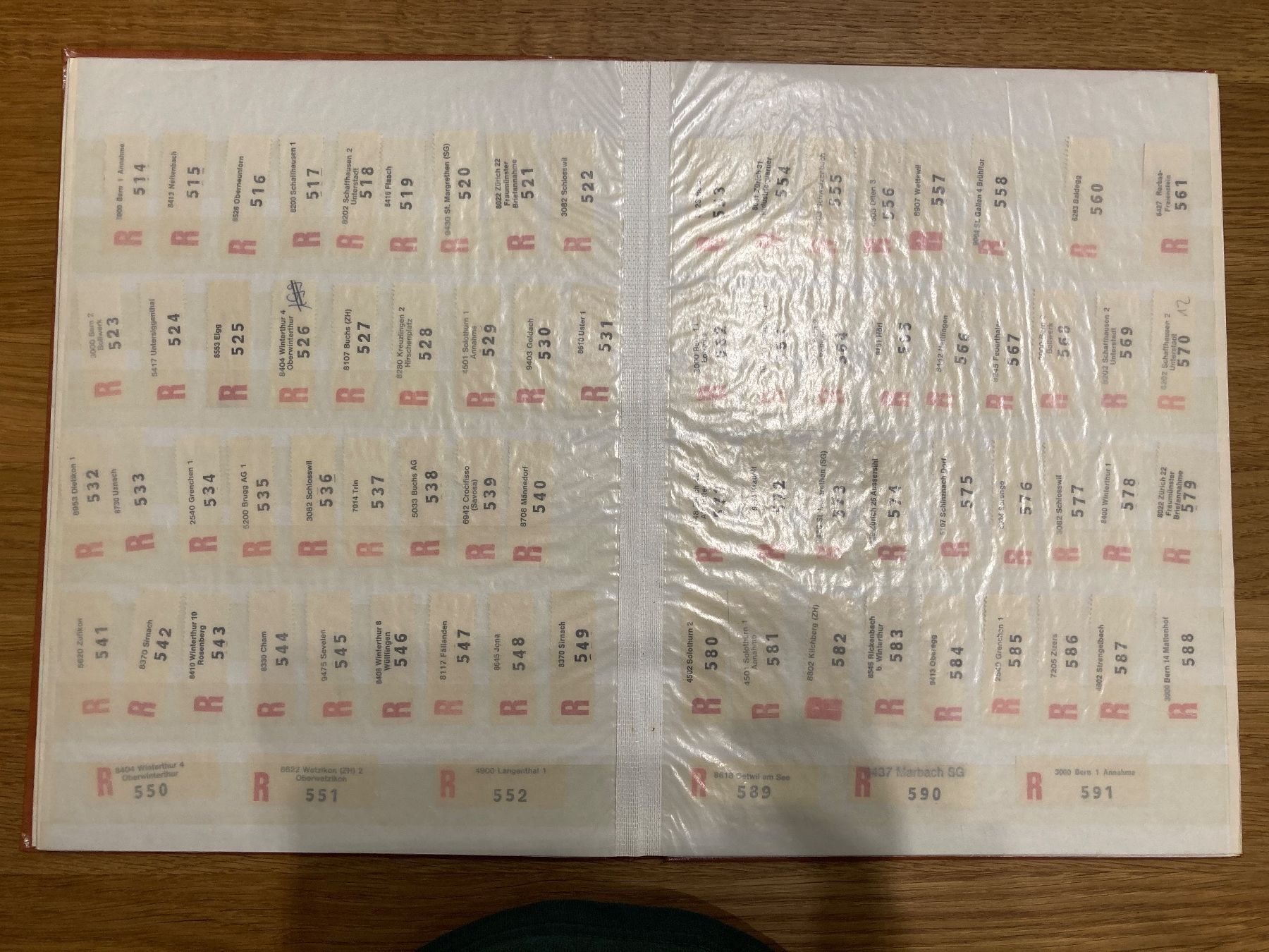 Tutti i francobolli: Schweizer R-Zettel Sammlung, Nrn 001 bis 1000 – Nuovo (secondo la descrizione) da Winterthur venduto da Quilterin 2