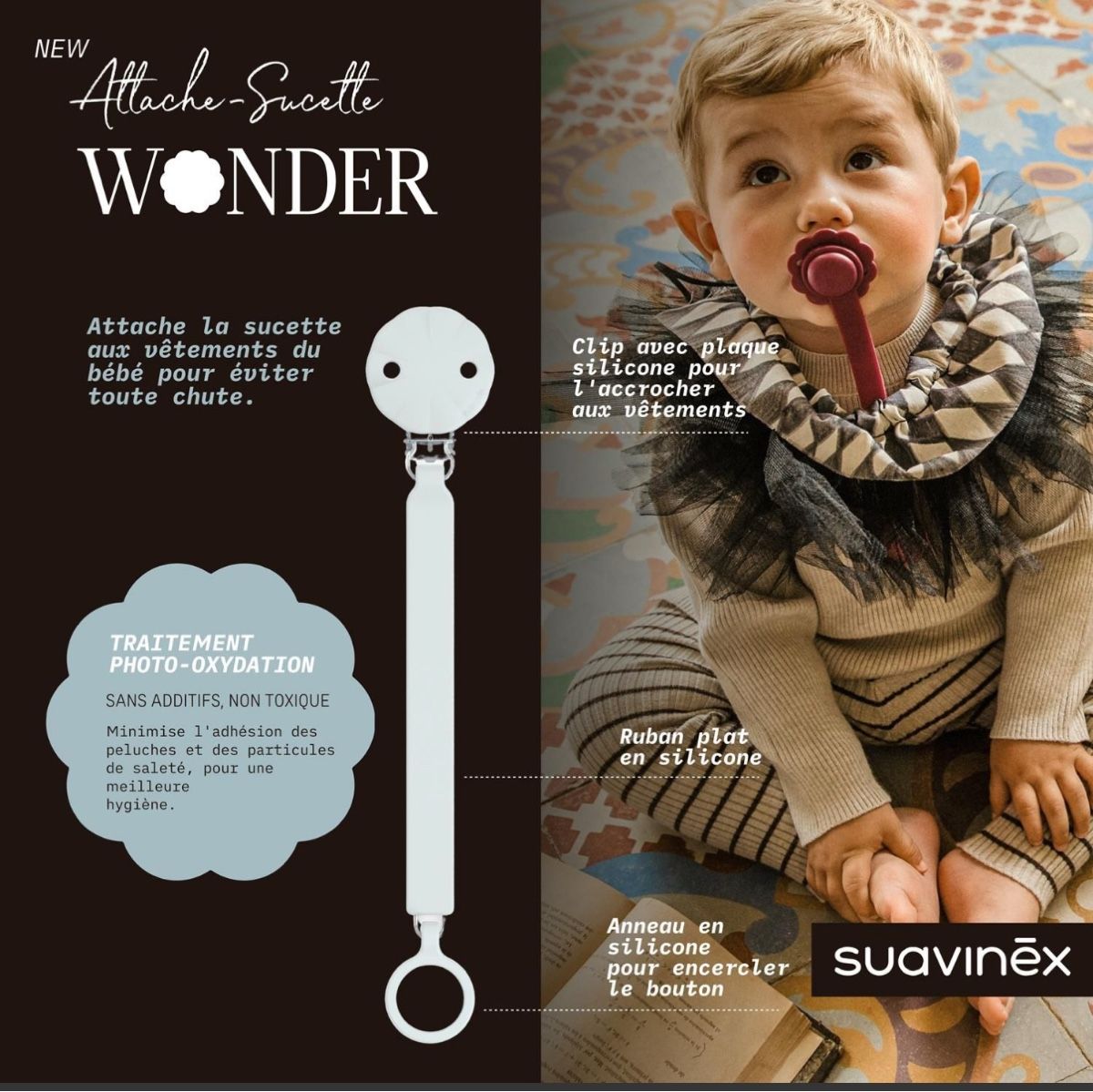 Succhiotti & catenelle porta ciuccio: Attache sucette Suavinex Wonder – Nuovo e nell'imballaggio originale da Vésenaz venduto da mar_xpz7 3