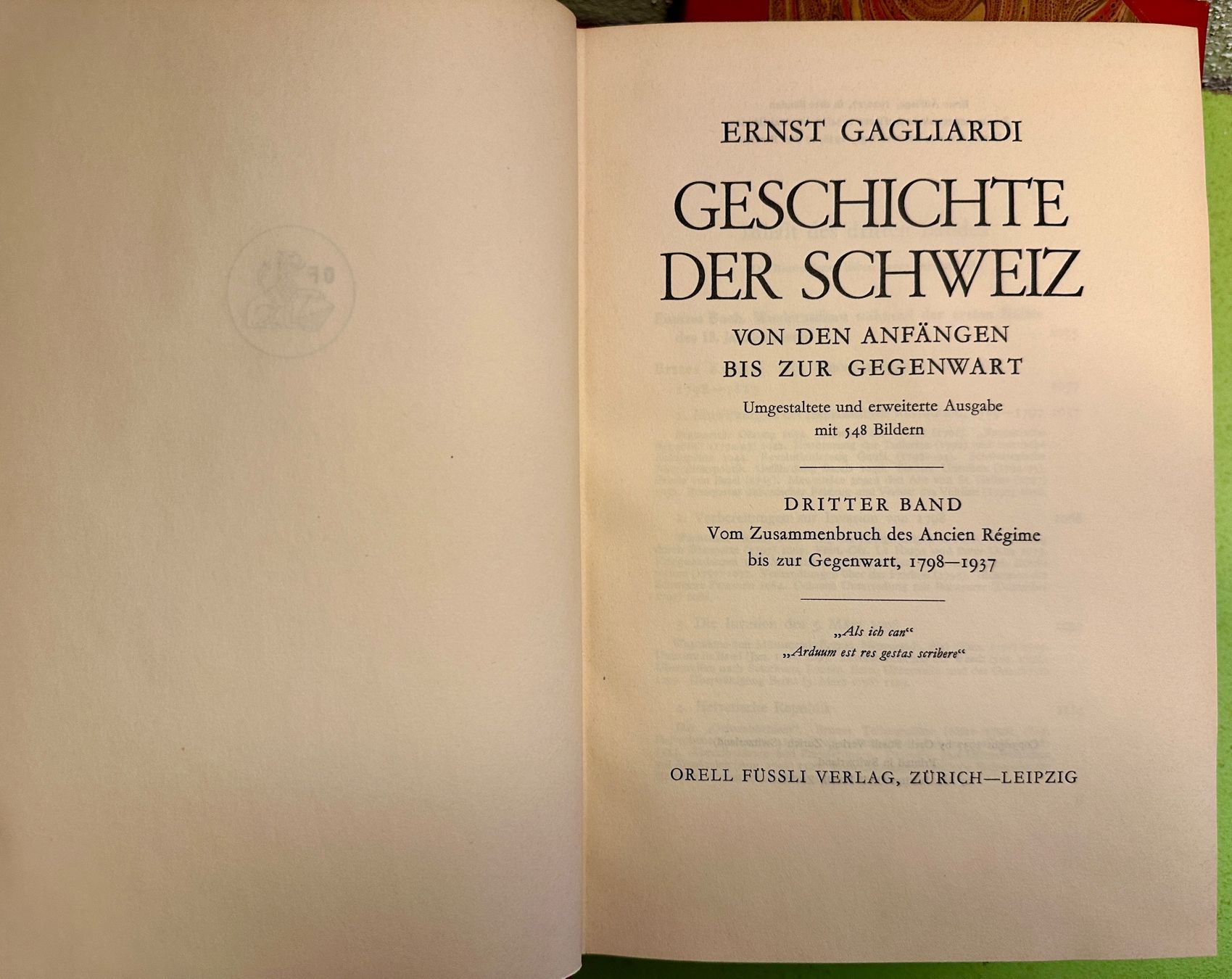 Libri: Ernst Gagliardi: Geschichte der Schweiz. – Usato da Zürich venduto da allp 6