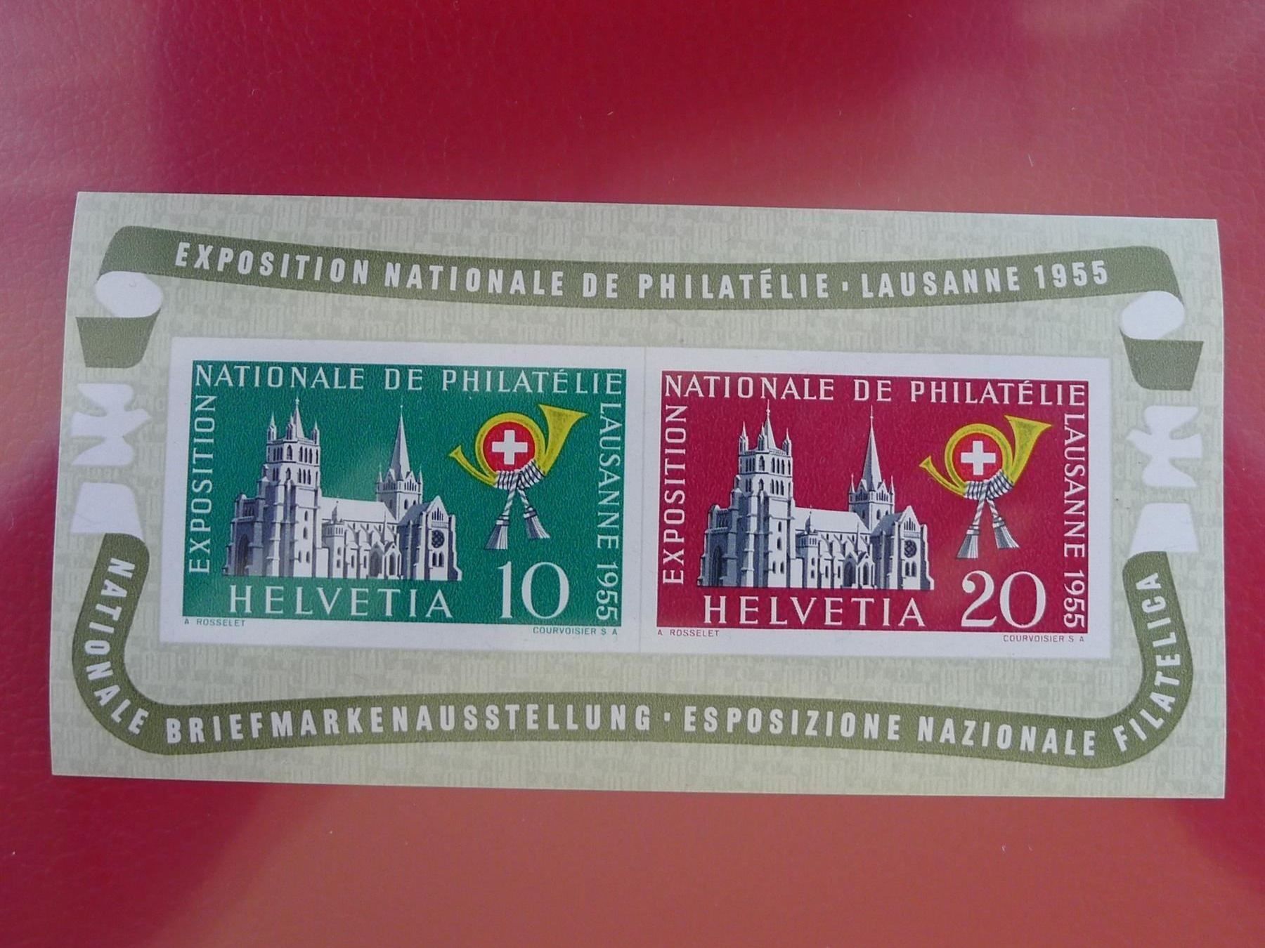 Alle Briefmarken: 1955, LAUSANNE-BLOCK, W35 ** postfrisch, Kat: 80.- – Gebraucht aus Sursee von Luzernerraute