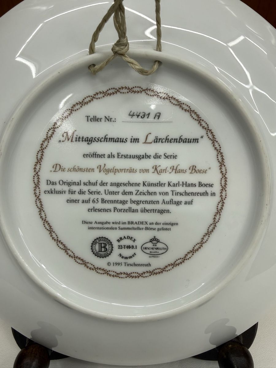 Piatti: Bradex Sammelteller "Mittagsschmaus im Lärchenbaum" 1995 – Usato da suberg venduto da Phoo26 1