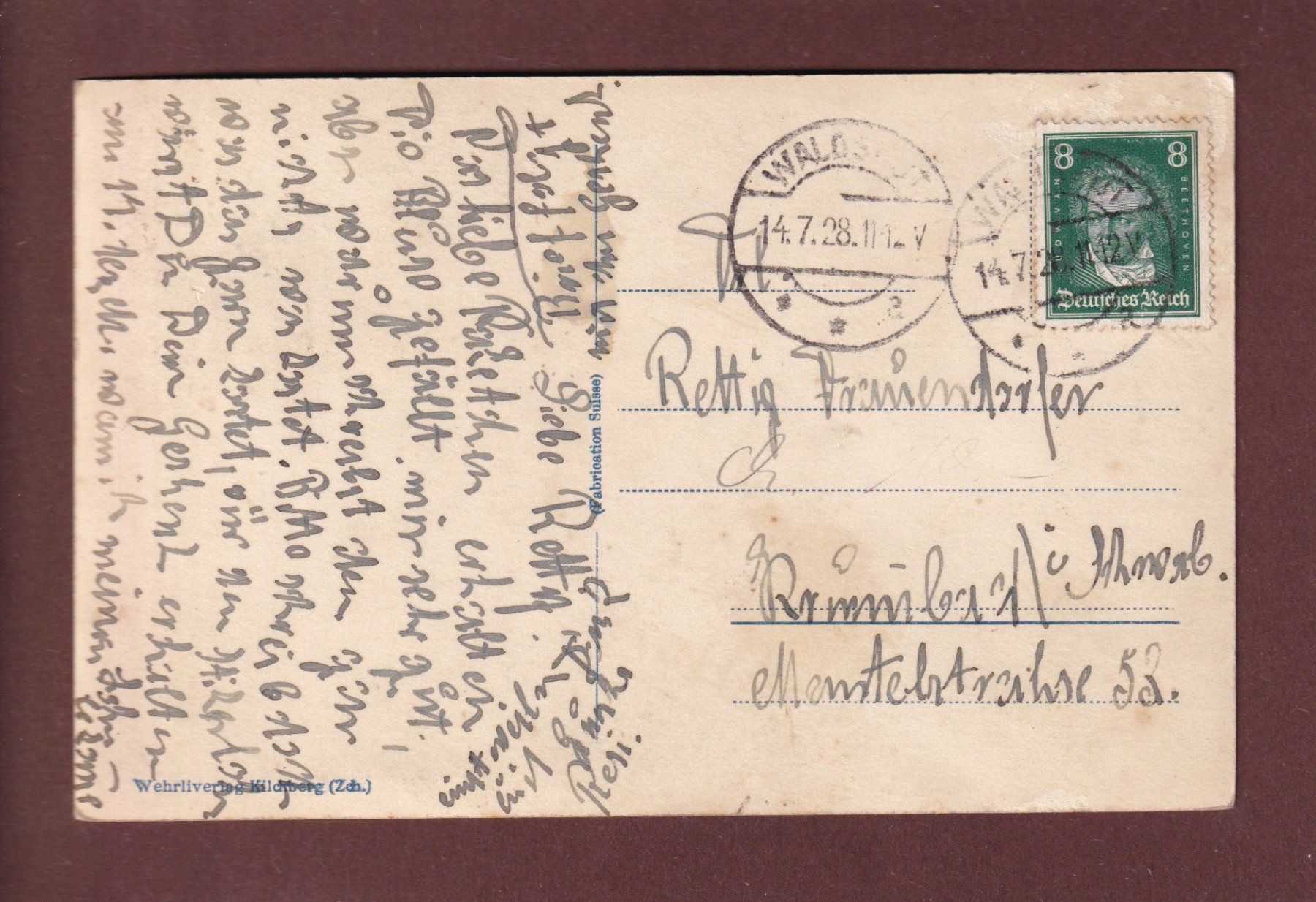 Cartoline postali: ALP GRÜM - Palügletscher - 1928 – Usato da Pully venduto da nicecards 1