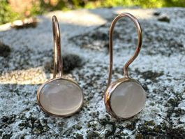 Ohrringe mit Rosenquarz – 925 Silber rosevergoldet