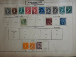 Argentinien Sammlung II auf uralten Vordruckseiten. Siehe Be
