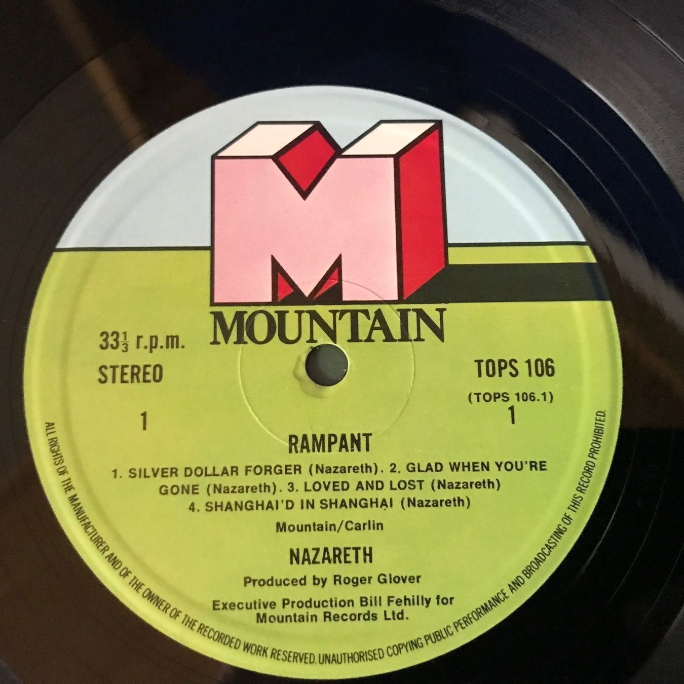 Dischi in vinile: Nazareth - Rampant – Usato da Aesch BL venduto da BlueMusicRecords 4