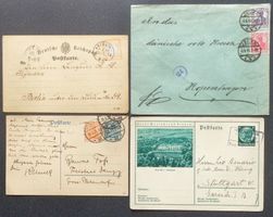 DEUTSCHES REICH: 8 Poststücke aus 1874–1940