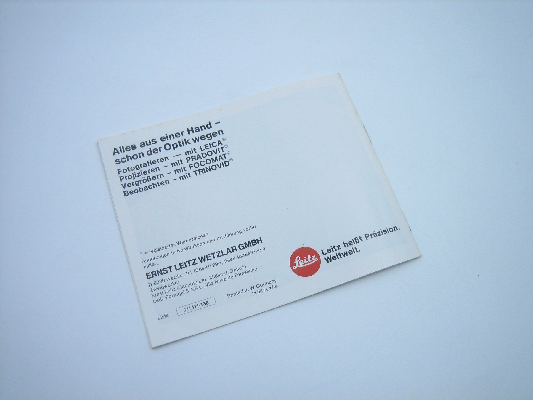 Leica Fotocamera: Leica R4-Mot Prospekt/Katalog – Usato da Zürich venduto da Tomi118 9