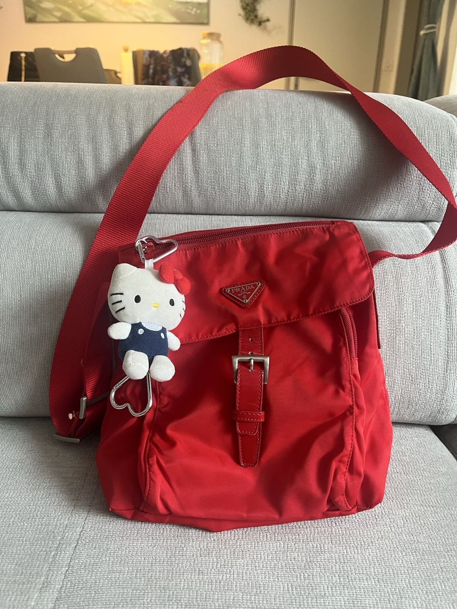 Prada Borse da donna: Red PRADA tessuto messenger bag (Original) – Usato da Niederlenz venduto da luxe_1968 2