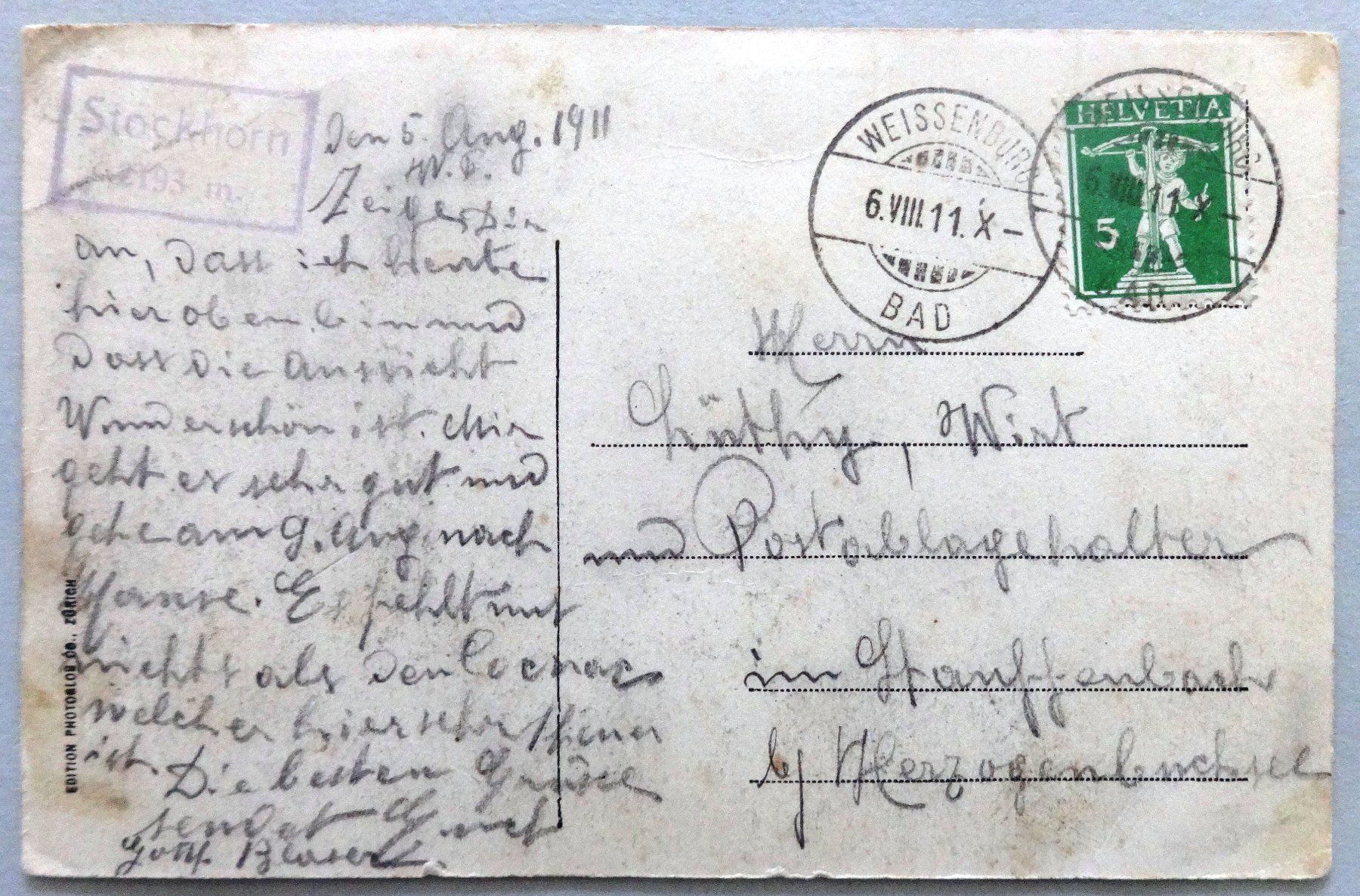 Cartoline postali: Stockhorn - Hinterstockerseeli – Difettoso da Fétigny venduto da Billy2miny 1