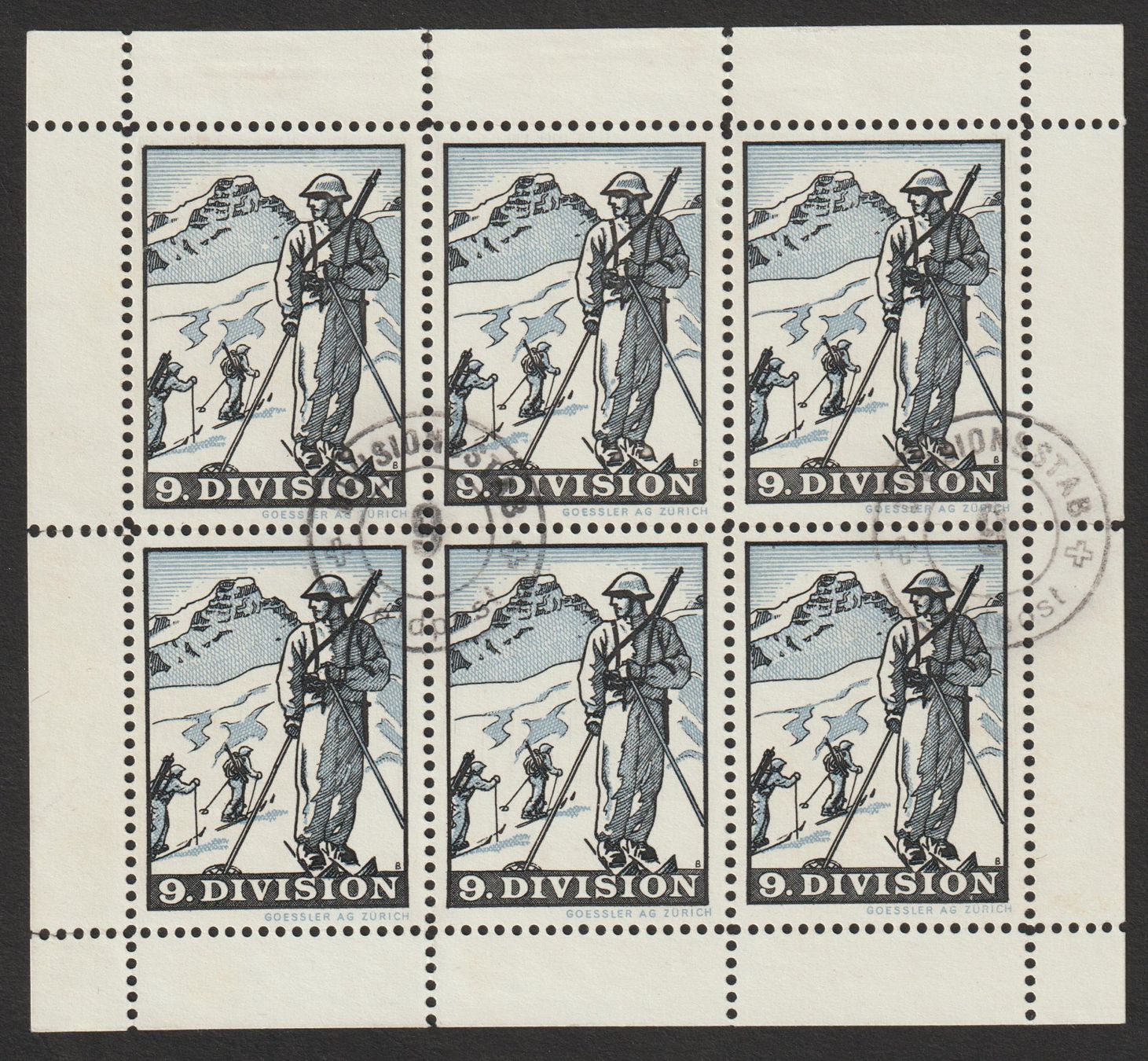 Tous les timbres: Kommandostäbe Nr. 92a/3 o – D'occasion à Siebnen par Fstaehli