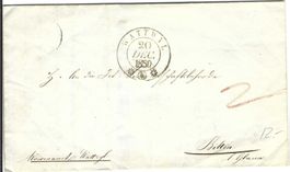 Faltbrief Wattwil - Bilten  1850