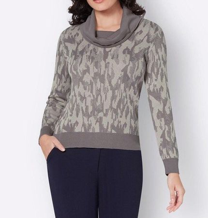 NEU Wunderschöner Pullover Naturfasern im Hellgrau Gr.42