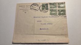 1911 Brief nach Marseille mit 4er Block 119 Tellknabe KW 330