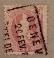 1909D) 71A, Stehende Helvetia Vollstempel Genf