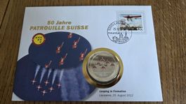 2012 Medallienbrief Patrouille Suisse Looping in Formation