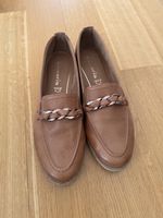 Tamaris Loafer braun mit Kette Leder sehr guter Zustand