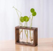 Holz Blumentopf Reagenzglas Vase Deko Landhaus Neu