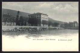 Neuchatel, Hotel Bellevue, vom Wasser ge