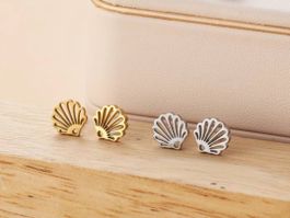 Ohrenstecker Muscheln silbern/gold