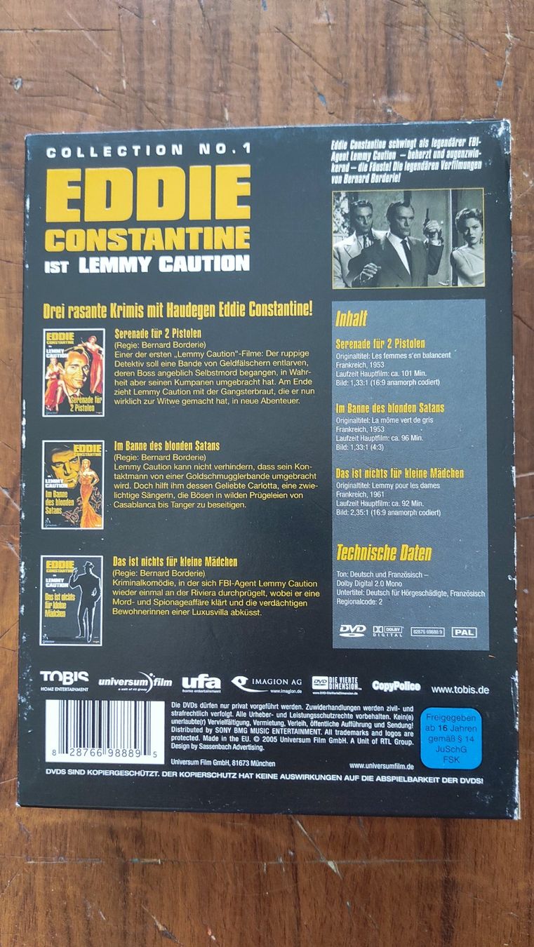 Tutti i DVDs: Eddie Constantine DVD Box 1 & 2 - Lemmy Caution Filmklassike – Usato da Kreuzlingen venduto da Dennis2004 1