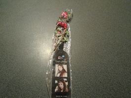 Stirnband Blumen, rot/klein
