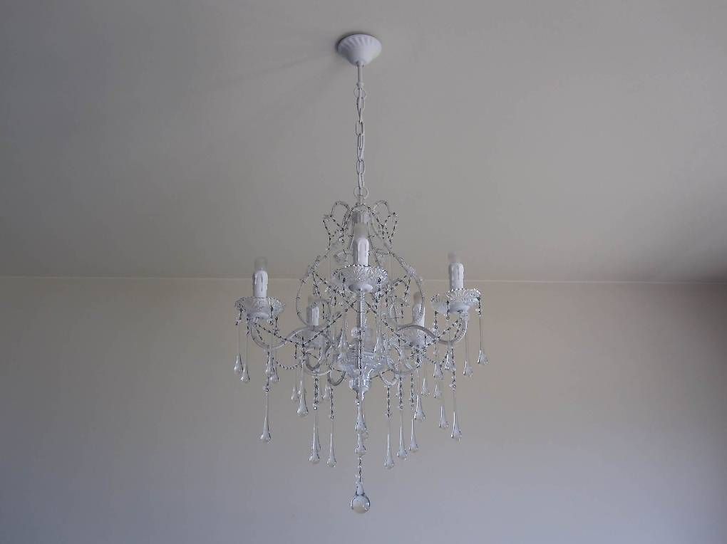 Lampadari & plafoniere: Lustre à pampilles à 5 branches – Usato da Montreux venduto da Gilles.Charlet