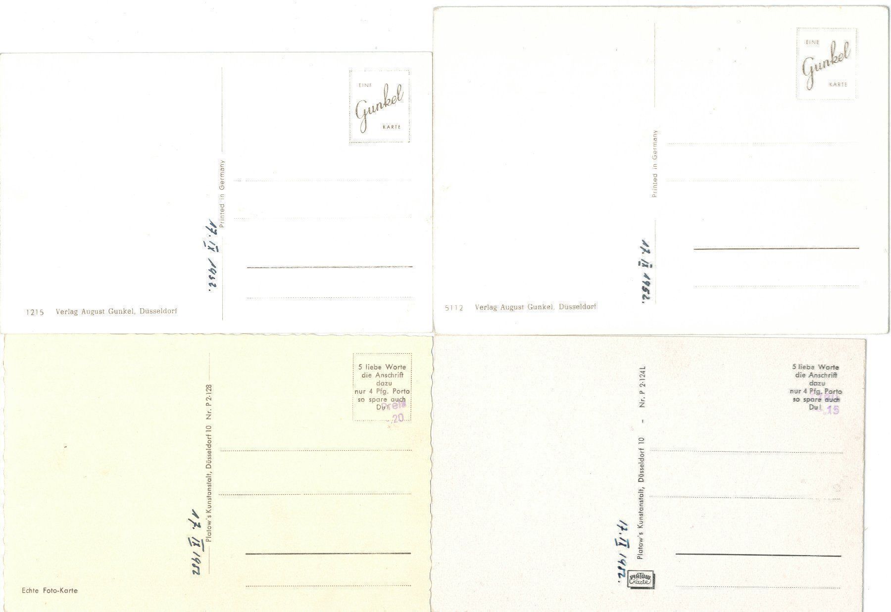 Cartoline postali: 4 AK Düsseldorf 1952 – Usato da Zürich venduto da Tolima194 1