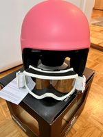 Casque de ski neuf jamais porté rose avec lunettes intégrées