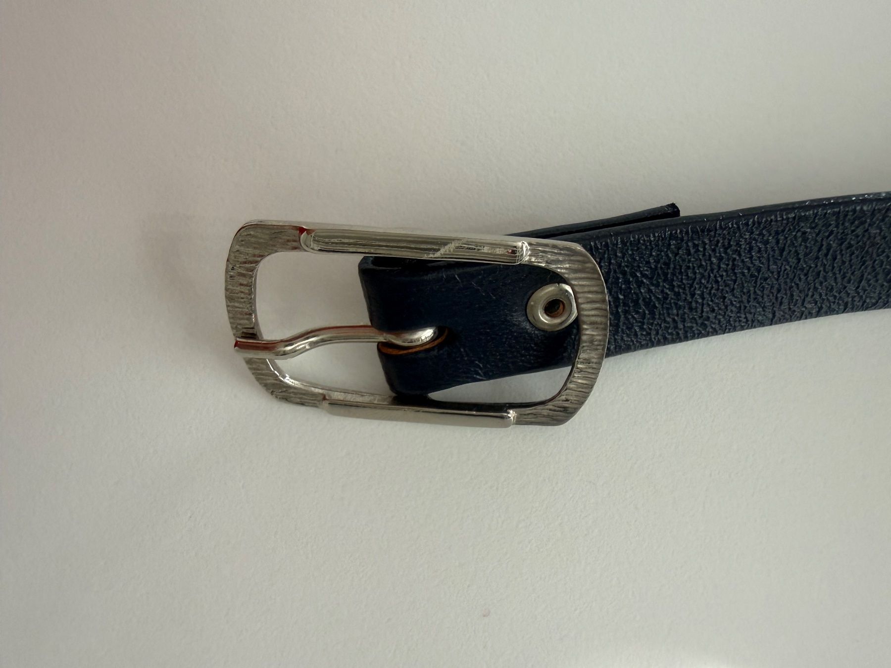 Cinture: Gürtel mit silberner Schnalle, 90 cm, dunkelblau – Usato da Zollikon venduto da dorean 2