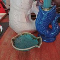 Sommer Zeit: Fisch Vase & kleiner Kerzenständer u.Schäli