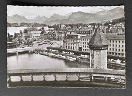 AK Luzern Wasserturm mit Bahnhof