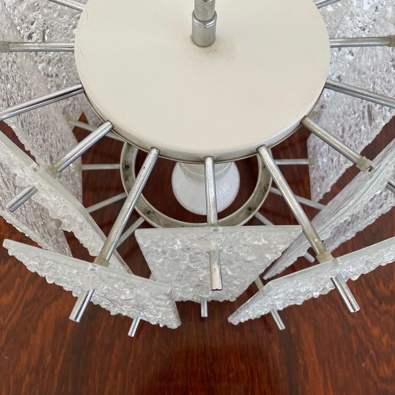 Lampadari & plafoniere: Vintage Eisglas Hängelampe – Usato da Zürich venduto da frauflufelberg 5