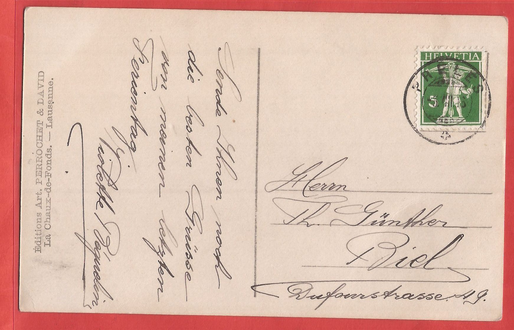 Cartoline postali: Prêles - Fotokarte 1916 – Usato da Fislisbach venduto da Porano 1