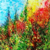 Abstraktes Bild Bunte Landschaft Peinture abstraite paysage