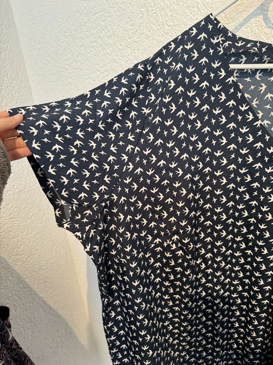 Blusen: Bluse Vögel dunkelblau Gr. 56 / XXL – Gebraucht aus Fislisbach von KolibriSecondhand 2