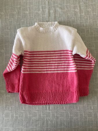 Süsser Kinder Strickpulli, gestreift, Grösse 128